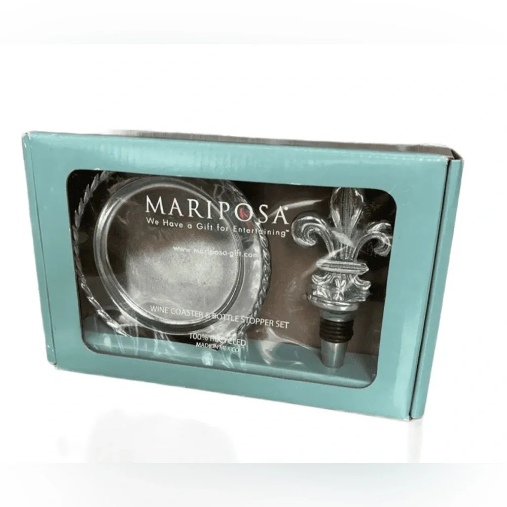 NWT Mariposa Wine Set (Coaster and Bottle Stopper)